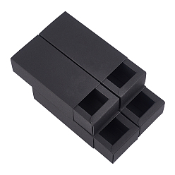 Black Kraft Paper Drawer Box, Rectangle, Black, Finished Product: 12.7x5.9x3.7cm