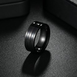 Черный 201 эмалированные перстни из нержавеющей стали для мужчин, чёрные, 8 мм, размер США 9 (18.9 мм)