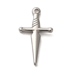 Нержавеющая Сталь Цвет Не тускнеющие 304 подвески из нержавеющей стали, меч прелести, цвет нержавеющей стали, 24x13x2 мм, отверстие : 1.6 мм