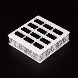 White Cuboid Acrylic Ring Displays, White, 12x12x3.2cm