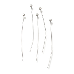 Посеребрённый Контакты латунь шаровой головкой, без свинца и без кадмия, 925 серебро покрытием, 35x0.6 мм, Руководитель: 2 mm