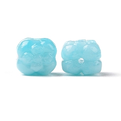 Deep Sky Blue Opaque Epoxy Resin Beads, Clover, Deep Sky Blue, 10x9x8mm, Hole: 1.2mm