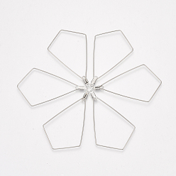 Нержавеющая Сталь Цвет Устойчивые к потускнению 304 подвески из нержавеющей стали, обручание серьги, воздушный змей, цвет нержавеющей стали, 22 датчик, 56.5x34x0.6 мм, отверстие : 1.2 мм