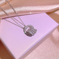 Платина Ожерелья с подвеской из сплава кристаллов и страз, платина, 15.75 дюйм (40 см)