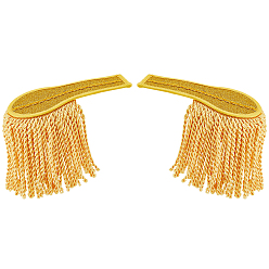 Золотистый Съемные погоны с кисточками из ткани, ретро нагрудные значки, с контактом, золотые, 100x50x9 мм