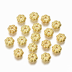 Золотой CCB пластиковые шарики, цветок, золотые, 6.5x2.5 мм, отверстие : 1.6 мм, Около 7300 шт / 500 г