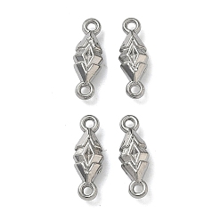 Нержавеющая Сталь Цвет 304 ссылки нержавеющей стали, подвески-соединители в форме ромба, не тускнеет, цвет нержавеющей стали, 12x4.5x2.5 мм, отверстие : 1 мм