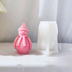 Bonhomme de neige Moules à bougies en silicone, thème de noël, bricolage, statue en d, pour la fabrication de bougies parfumées de sculpture de portrait, bonhomme de neige, 3 cm