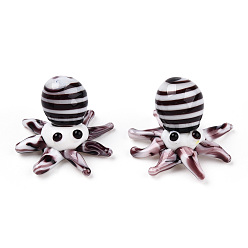 Фиолетовый Бусины лэмпворк , без отверстия , осьминог, фиолетовые, 15.5~17x23.5~25x21~24.5 мм