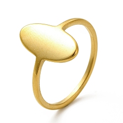 Золотой Ионное покрытие (ip) 201 перстни из нержавеющей стали, пустые овальные широкие кольца для женщин, золотые, 1.5 мм, внутренний диаметр: 18 мм