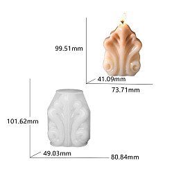 White DIY Silicone Candle Molds, for Candle Making, Shell Shape, White, 10.2x8.2x4.7cm