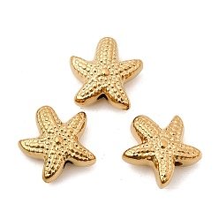 Настоящее золото 18K 304 из нержавеющей стали бусы, очарование морской звезды, ионное покрытие (ip), долговечный, реальный 18 k позолоченный, 10x10x4 мм, отверстие : 1.4 мм