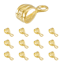 Настоящее золото 18K 12шт. 925 подвески из стерлингового серебра, трубные поручители, петлевые поручни со штампом s925, реальный 18 k позолоченный, 9x5x3 мм, отверстия : 1.5 mm и 3x4.5 мм