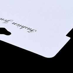 Белый Карточки для показа прямоугольных бумажных резинок для волос, белые, 6.4x8.8x0.04 см, отверстие : 7x15 мм