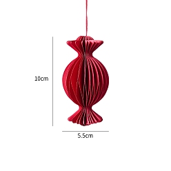 Candy Рождественские бумажные сотовые шары, подвесные украшения, для подвесных украшений на елку, конфеты, 100x55 мм