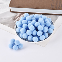 Light Sky Blue DIY Doll Craft Wool High-elastic Pom Pom Ball, Round, Light Sky Blue, 1cm, about 300pcs/bag