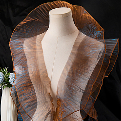 Верблюжий 10 ярдов прозрачного полиэстера с плиссированной кружевной отделкой, кружевная лента с рюшами для аксессуаров к одежде, верблюжие, 5-7/8 дюйм (150 мм)