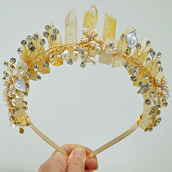 Цитрин Резинки для волос из натурального розового кварца, аксессуары для волос для женщин и девочек, корона, 250x170x50 мм