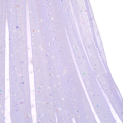 Prune Tissu en nylon à motif d'étoiles, pour accessoires de vêtement, prune, 1500x0.4mm, 2 m / pc