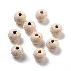 Бланшированный Миндаль Хрустящие непрозрачные акриловые бусины, имитация бирюзовый, круглые, бланшированный миндаль, 8x7.5 мм, отверстие : 1.8 мм