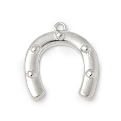 Платина Латунные подвески, Подковы, стойки покрытие, без свинца и без кадмия, платина, 16.5x15x2 мм, отверстие : 1.2 мм