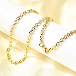 Золотой 3мм 202 ожерелья из нержавеющей стали с цепочкой, долговечный, стойки покрытие, золотые, 19.76 дюйм (50.2 см)