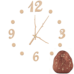 Moccasin 1 Set Basswood MDF Cabochons, Clock Numbers Cabochons, Number with Flat Round, Moccasin, 30~31x13~21x3mm