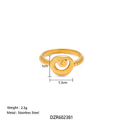 Сердце 304 палец кольца из нержавеющей стали, золотые, сердце, размер США 8 (18.1 мм)