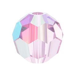 70220 200 Pink Sapphire AB Хрустальные бусины preciosa®, чешский хрусталь, 451 19 602 круглый, 70220 200 розовый сапфир ab, 4 мм, отверстие : 1 мм