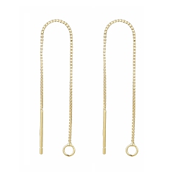 Настоящее золото 18K 925 Результаты шпильки стерлингового серебра, с печатью 925, реальный 18 k позолоченный, 70~72 мм, отверстие : 1.5 мм, штифты : 0.6 мм