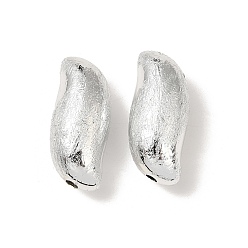 Серебро УФ-покрытие ccb пластиковые бусины, текстура, лист, серебряные, 17.5x13x8.5 мм, отверстие : 1.6 мм