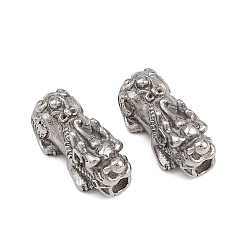 Нержавеющая Сталь Цвет 304 из нержавеющей стали бусы, Pi Xiu, цвет нержавеющей стали, 15.5x7.5x6.5 мм, отверстие : 1.8 мм