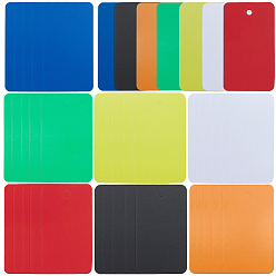 (52) Непрозрачная лаванда 140шт. 7 цвета ПВХ пластиковые заготовки большие подвески, прямоугольные, разноцветные, 74x45x0.5 мм, отверстие : 3 мм, 20 шт / цвет