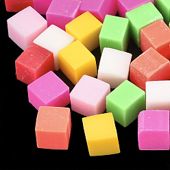 Mixed Color Handmade Polymer Clay Cabochons, Cube, Mixed Color, 9x9x7~8mm, about 640pcs/500g