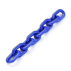 Синий Цепочка из непрозрачного акрила ручной работы, овальные, синие, ссылка: 31x19.5x5 mm, около 39.37 дюйм (1 м) / прядь
