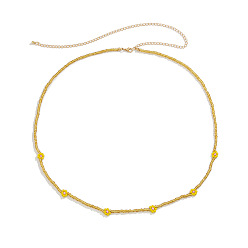 Золотистый Богемный цветок стеклянные бусины цепи на талию живот для женщин, золотые, золотые, 700 мм