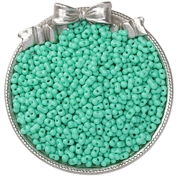 Средний Весенно-Зеленый Выпечка краска стеклянные бусины, круглое отверстие, арахис, средний весенний зеленый, 6x4 мм, отверстие : 1 мм, о 100 шт / комплект