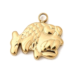 Fish 304 прелести нержавеющей стали, рыба, ионное покрытие (ip), реальный 18 k позолоченный, ручная полировка, рыба, 12x13x2.5 мм, отверстие : 1.5 мм