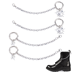 Платина 4 шт 2 стили сплав обувь подвески, сердце и метеоритный молот, с карабинами из сплава и пружинными кольцами, платина, 185~192 мм, 2 шт / стиль