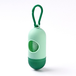 Hellgrün Plastiktütenhalter in Tablettenform, mit Abfallsäcken und Karabinern, hellgrün, 140 mm, Pille: 10x4cm, Tasche: 30x24cm, 15Stück/Rolle