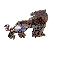 Цвет Древесины Заколки для волос из ацетата целлюлозы (смолы) в виде когтей леопард, деревесиные, 92x55 мм