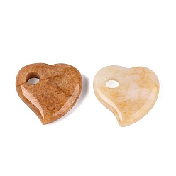 Топаз Нефрит Натуральный топаз нефрита подвески, сердце прелести, 30~30.5x29~30x8~8.5 мм, отверстие : 6~6.5 мм