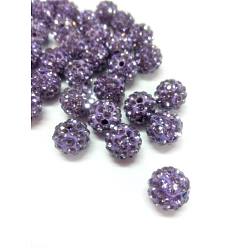 Tanzanite Polymer Clay Rhinestone Beads, Grade A, Round, PP15, Tanzanite, 12mm, Hole: 2mm, PP15(2.1~2.2mm)