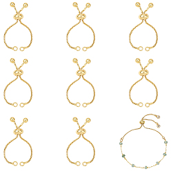 Настоящее золото 18K Изготовление латунных браслетов-слайдеров, изготовление браслетов для коробок, круглые подвески, реальный 10 k позолоченный, длина одной цепи: около 18 мм