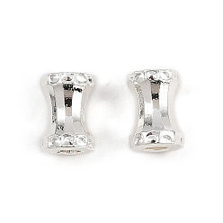 Серебро Стойки обшивки латунные бусины, долговечный, колонка, серебряные, 7x5 мм, отверстие : 2 мм