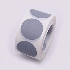 Серый Наклейка с защитным покрытием, поделки соскоб наградной карты, плоско-круглые, серые, 25 мм, 300 шт / рулон