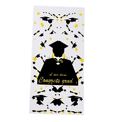Andere Opp plastikaufbewahrungsbeutel, Abschlussthema, für Süßigkeiten, Kekse, Geschenkverpackung, Schwarz, Rechteck, Abschluss Thema Muster, 27x13x0.01 cm, 50pc / bag