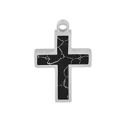 Нержавеющая Сталь Цвет 304 подвески из нержавеющей стали, крест очарование, цвет нержавеющей стали, 17x11x1.8 мм, отверстие : 1.5 мм