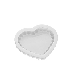 Сердце Силиконовые формы для подставок своими руками, формы для литья смолы, для уф-смолы, изготовление ювелирных изделий из эпоксидной смолы, белые, сердце, 125x138x20 мм