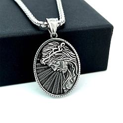 Нержавеющая Сталь Цвет Греческая мифология нержавеющая сталь мода мужская подвеска Иисус панк хип-хоп ожерелья для мужчин, цвет нержавеющей стали